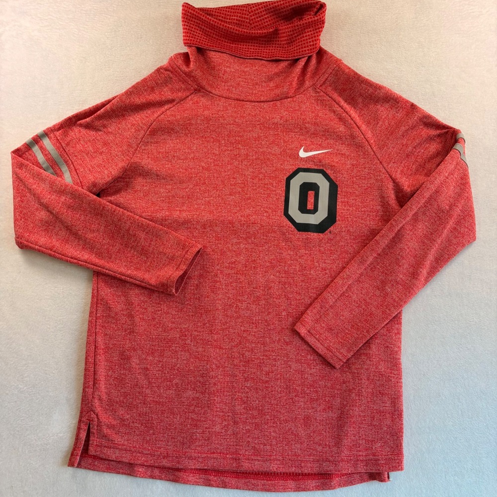 Nike Ohio State Buckeyes Cowl Neck Pullover Red Heather 36390X-OS5 Women Small